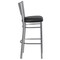 Emma and Oliver Silver Slat Back Metal Restaurant Dining Barstool
